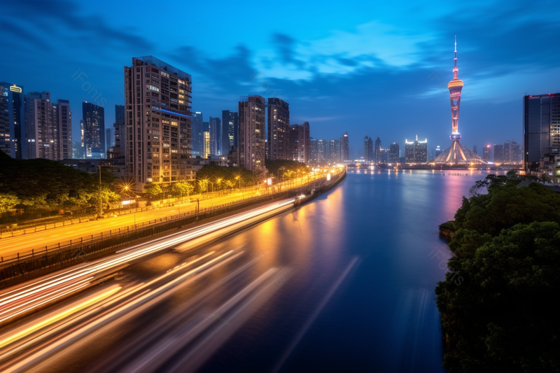 夜晚绚丽灯光全开和车水马龙的繁华城,高清,摄影图,摄影图片,图片大全,摄影图免费下载